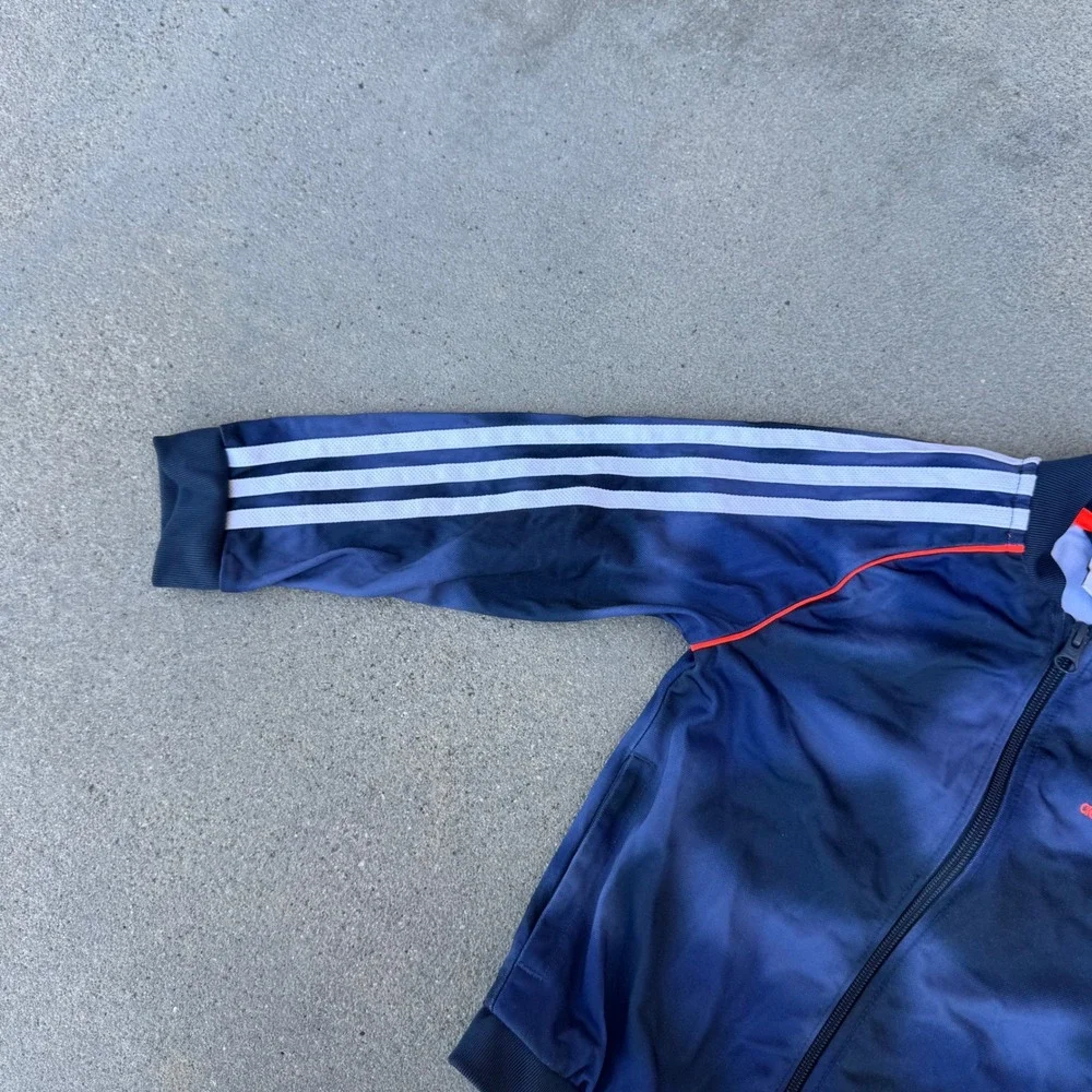 Adidas Originals Kids Navy Tie Dye Primegreen Track Jacket Orange Trefoil Size 6